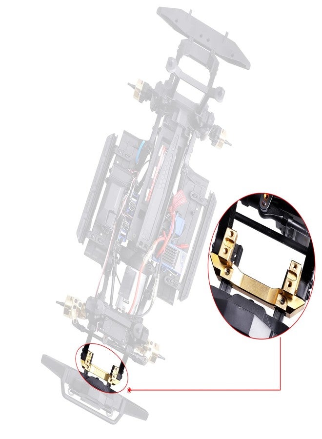 CrazyHobby Brass Servo Mount Front Bumper Mounts Heavy Duty for Traxxas TRX4 1/10 RC Crawler Car Upgrade Parts, 88g - Image 2